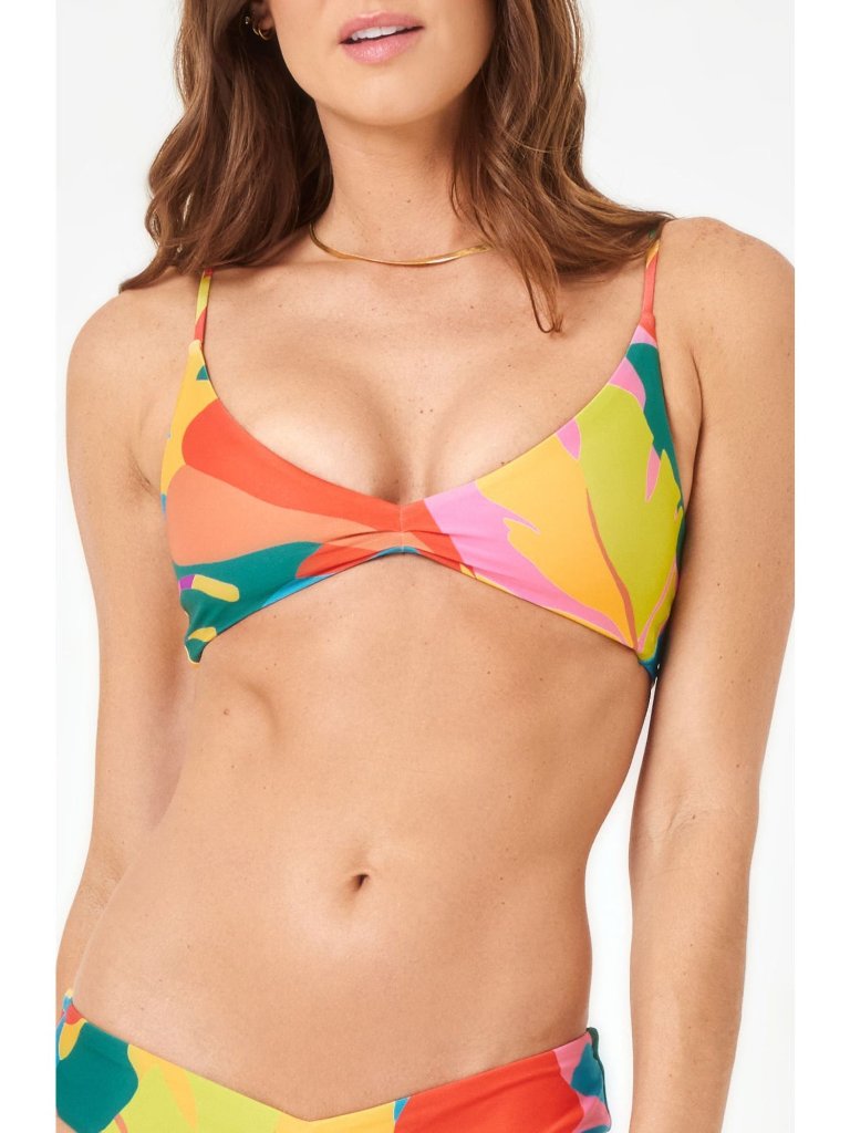 L*Space Riley Bikini Top Xs Copacabana Strappy Cutout Swim Nwt